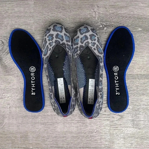 Rothy's Women's Blue Leopard Flats - Picture 3 of 3